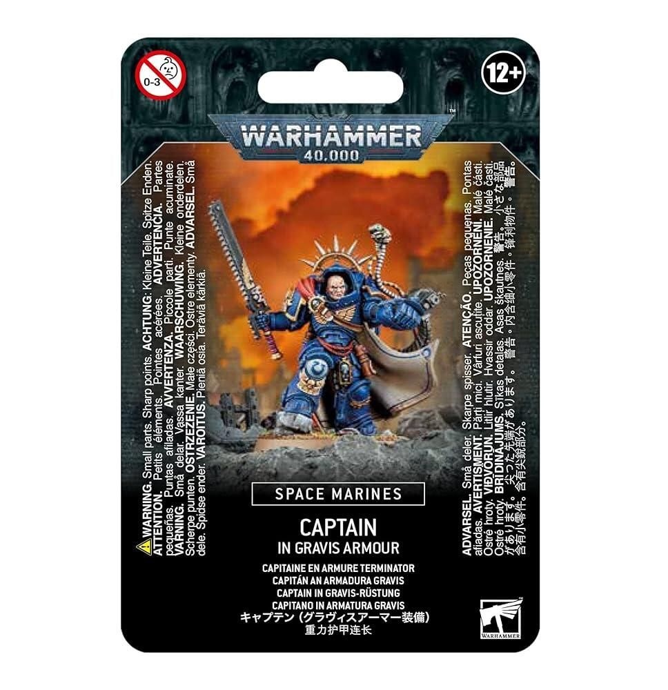 [해외] Games Workshop 48-70 워해머 40k - 그라비스 아머 입은 스페이스 마린 프리마리스 선장 블랙 [호환]
