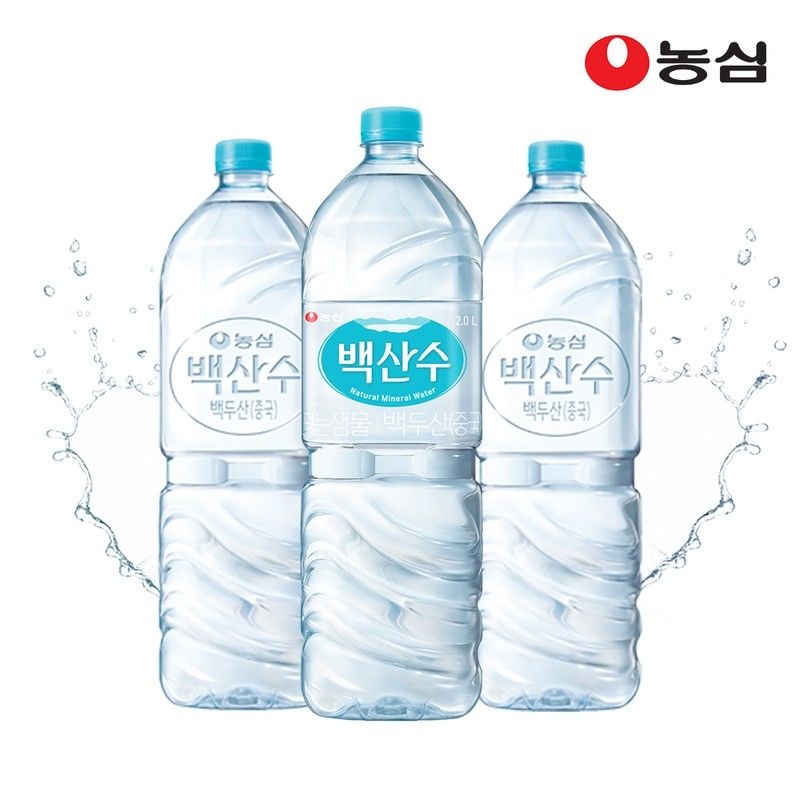 농심 백산수 2L 유라벨 12병 + 무라벨