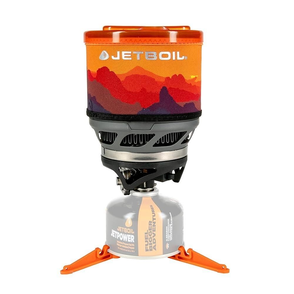 [해외] Jetboil MiniMo 캠핑 배낭여행 스토브 요리 시스템 조절 가능한 열 제어 기능 포함 선셋 [호환]