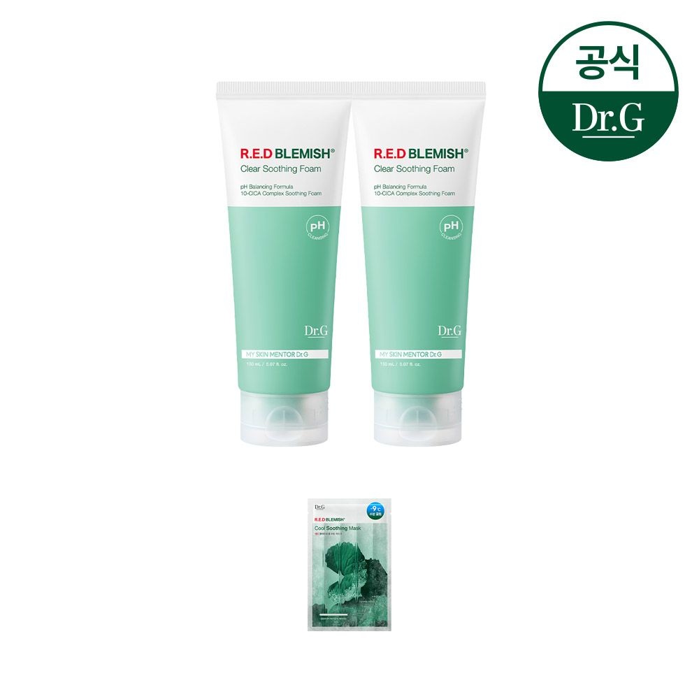 [더모스킨케어][정상가40000원][1+1]약산성 레드블레미쉬 클리어 수딩폼 150ml (증)레드블레미쉬 쿨 수딩 마스크팩