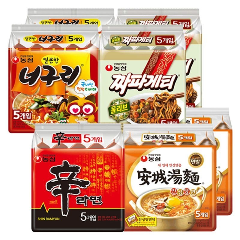 농심 신라면 10봉 + 안성탕면 10봉 + 너구리 10봉 + 짜파게티 10봉