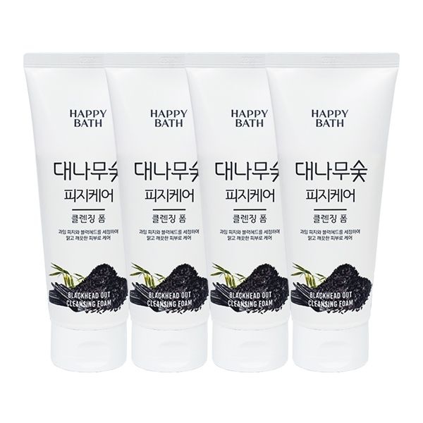 해피바스 대나무숯 피지흡착 클렌징폼 200g x4