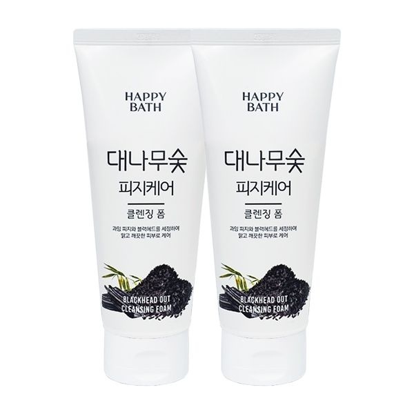 해피바스 대나무숯 피지흡착 클렌징폼 200g x2