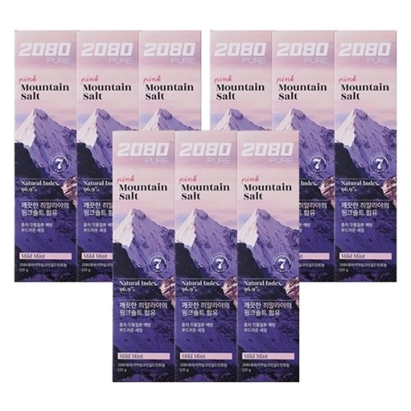 2080 퓨어치약 핑크 마일드 민트향 120g 3입 x3