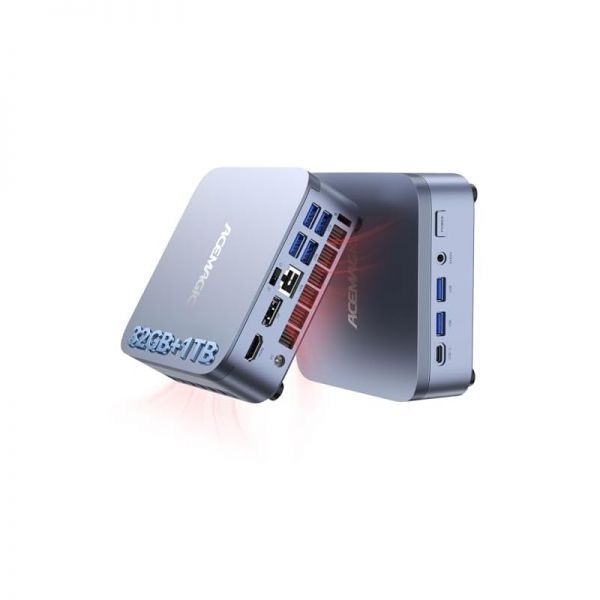 [해외] ACEMAGIC M5 미니 PC 윈도우 11 Pro 인텔 코어 14500HX 32GB DDR4 1TB SSD i9 13900HK R9 6900HX 대비 성능 우수 NVMe PCIe 4.0 USB 3.2 Type C
