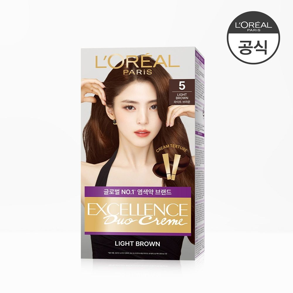 [뷰세라]로레알파리 엑셀랑스 듀오크림 나눠쓰는 새치염색약 1개 (9종 택1) (4NB(3호 흑갈색))