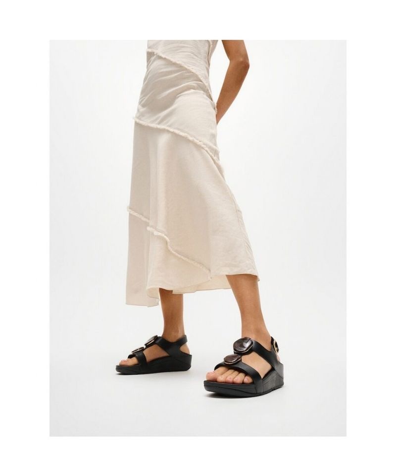 핏플랍 FITFLOP 여성 피노 마블로 스톤 백스트랩 샌들 블랙 (FT64K2S375)