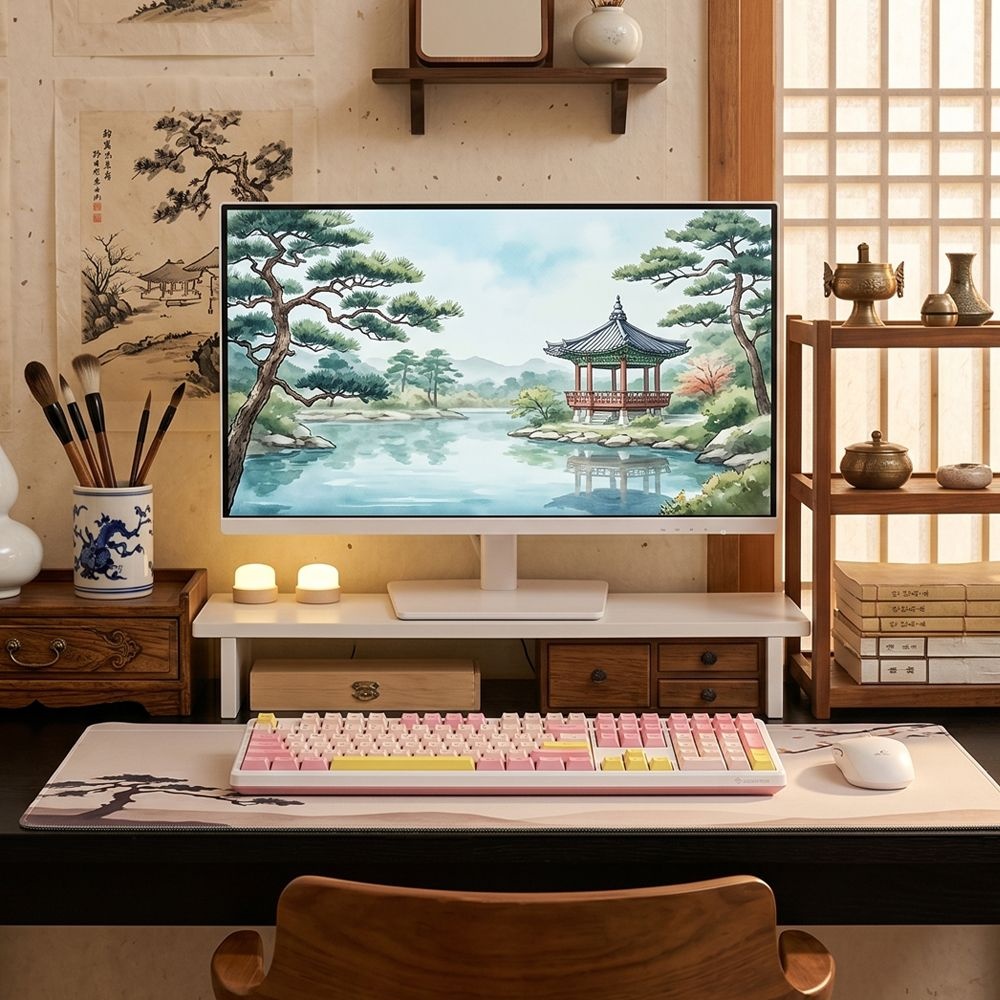 주연테크 긱스타 유선 멤브레인 기계식 키보드 가성비 봄 꽃비1P