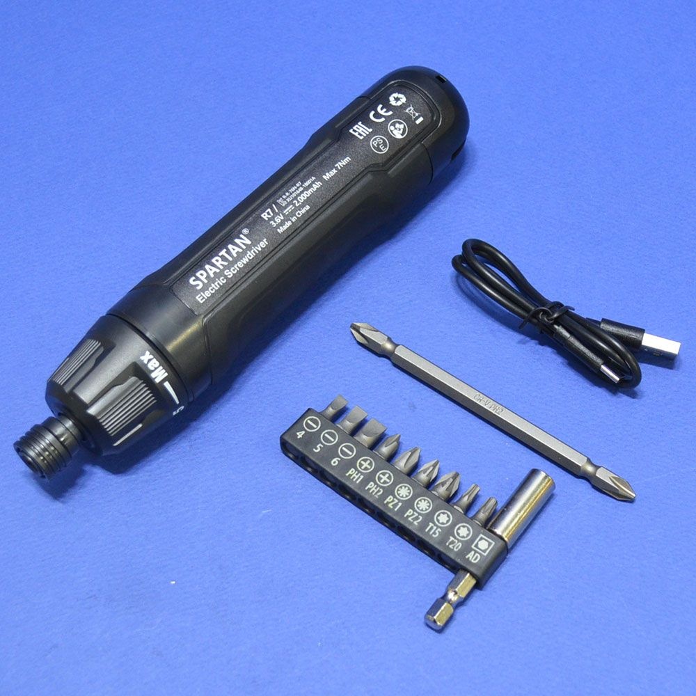스파르탄 충전드라이버 일자형 R7 USB C타입 3.6V 21103213 비트포함