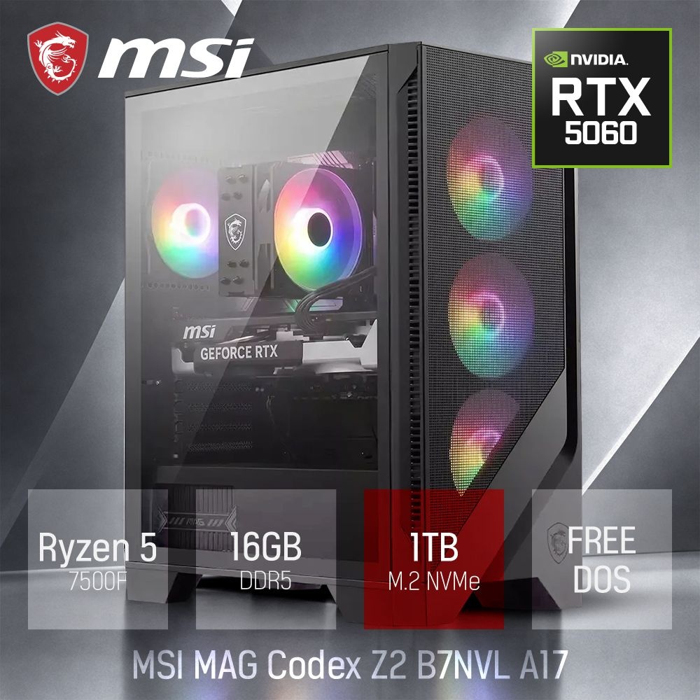 MSI ⓒ MSI MAG Codex Z2 B7NVL R5-7500F 16GB 1TB / 고성능 편집 그래픽작업 캐드 작업용 게임용 브랜드PC