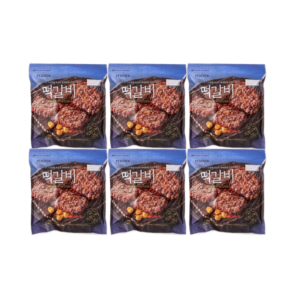 피코크 떡갈비 450g x 6팩 냉동 간편식 캠핑 요리 아이반찬