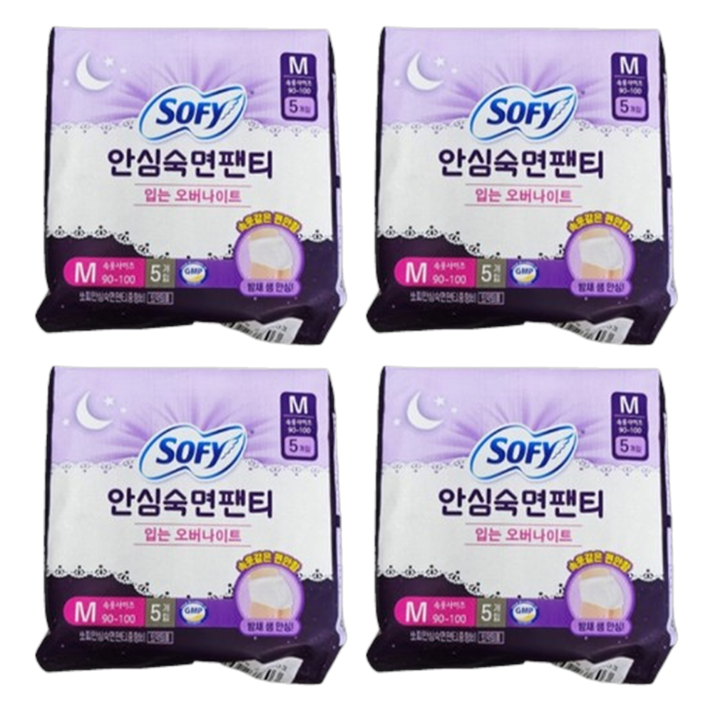 쏘피 안심숙면팬티 팬티형 생리대 바디피트 중형 M 5개입 x 4팩
