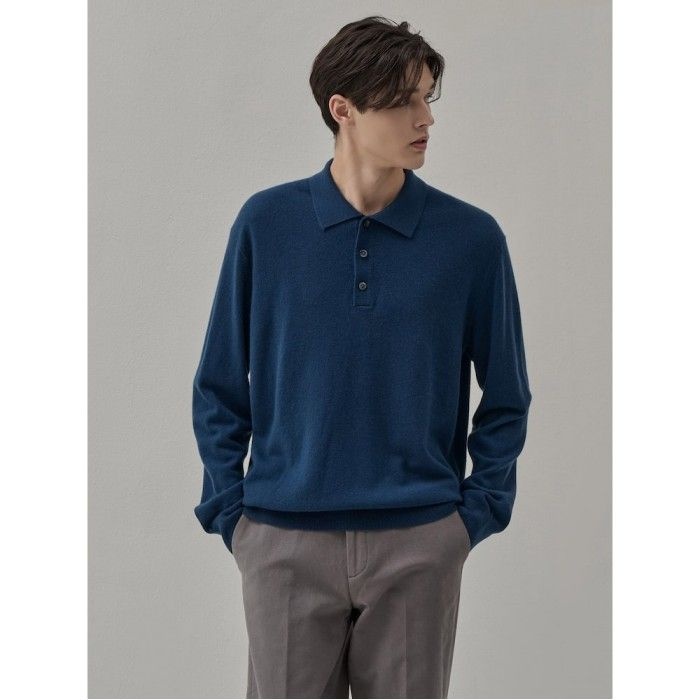 GLXY [갤럭시라이프스타일] [三無衣服] 캐시미어 블렌드 폴로넥 스웨터 로얄 블루 (GC5951S02N)