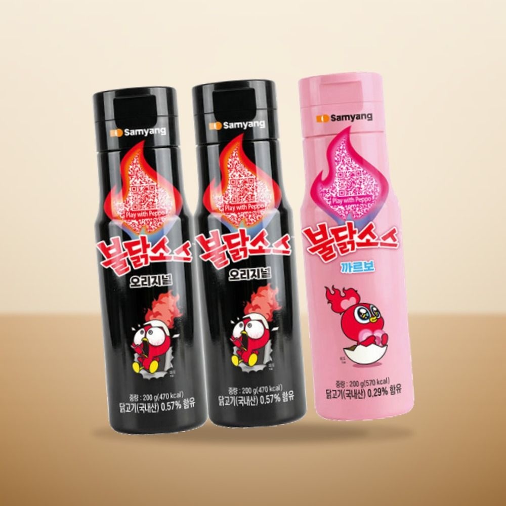 삼양 불닭소스 200g 2개 + 까르보불닭소스 200g 1개