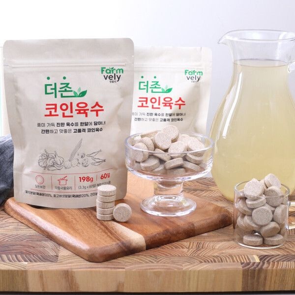 나도 요리왕 더존 한알 코인 육수 깊은맛 3.3g x 60정 2팩