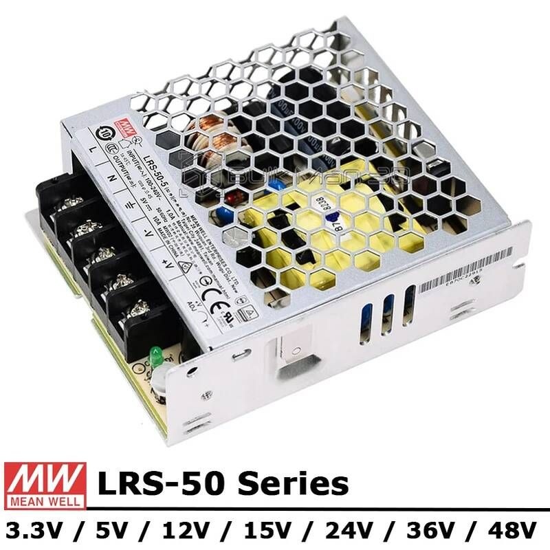 UnKnown [해외] 캠핑 자충 침대 전기 에어 매트 Mean Well LRS-50 시리즈 AC/DC 50W 3.3V 5V 12V 15V 24V 36V 48V 단일 출력 스위칭 전원 공급 장