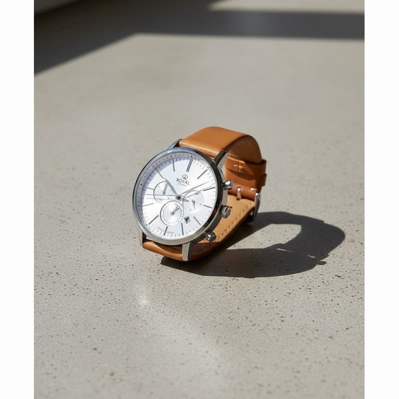 ROYAL LONDON WATCH 로얄런던 ROYAL LONDON 41456-01 남성 가죽시계 크로노그래프 손목시계