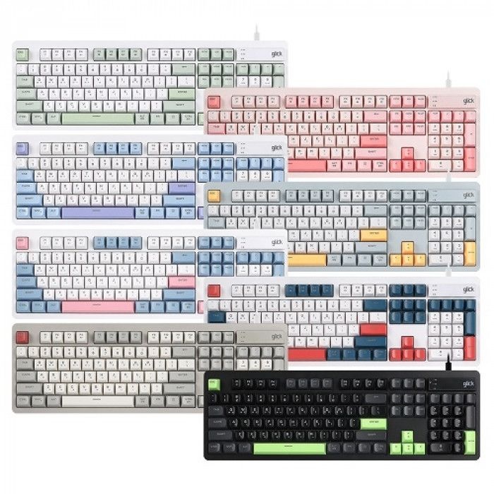 [오늘출발] 지클릭커 OFFICEPRO OPK50 사일런스 M RGB 무소음 방수 키보드 104 (Poker Green)