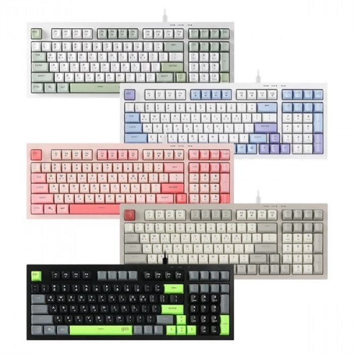 [오늘출발] 지클릭커 OFFICEPRO OPK50 사일런스 M RGB 무소음 방수 키보드 98 (Poker Green)