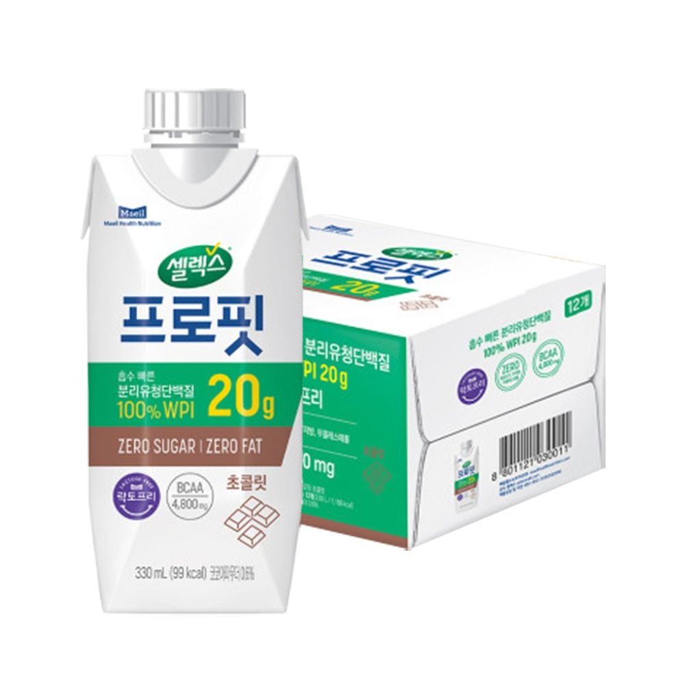 [온누리7%혜택]셀렉스 프로핏 Sports WPI 드링크 초콜릿 330ml 12개 (1박스)