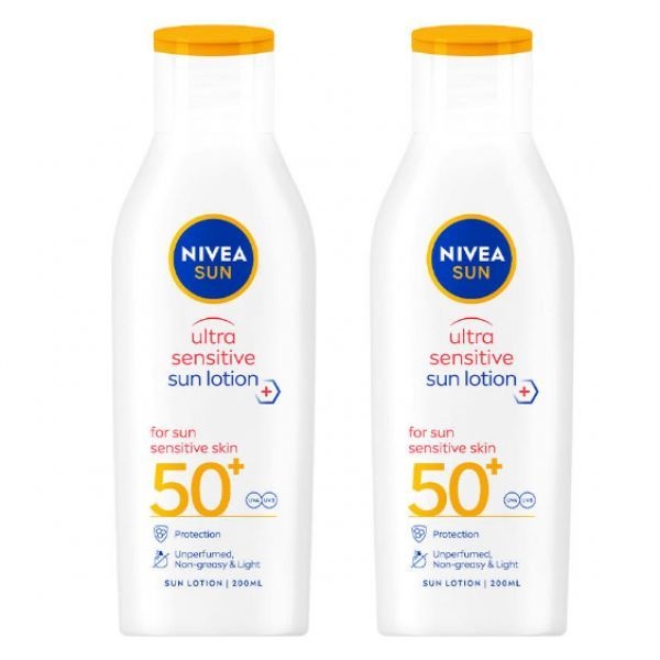 니베아 선 더마 센서티브 스킨 선 로션 200ml X 2개 (SPF50+/PA++++)
