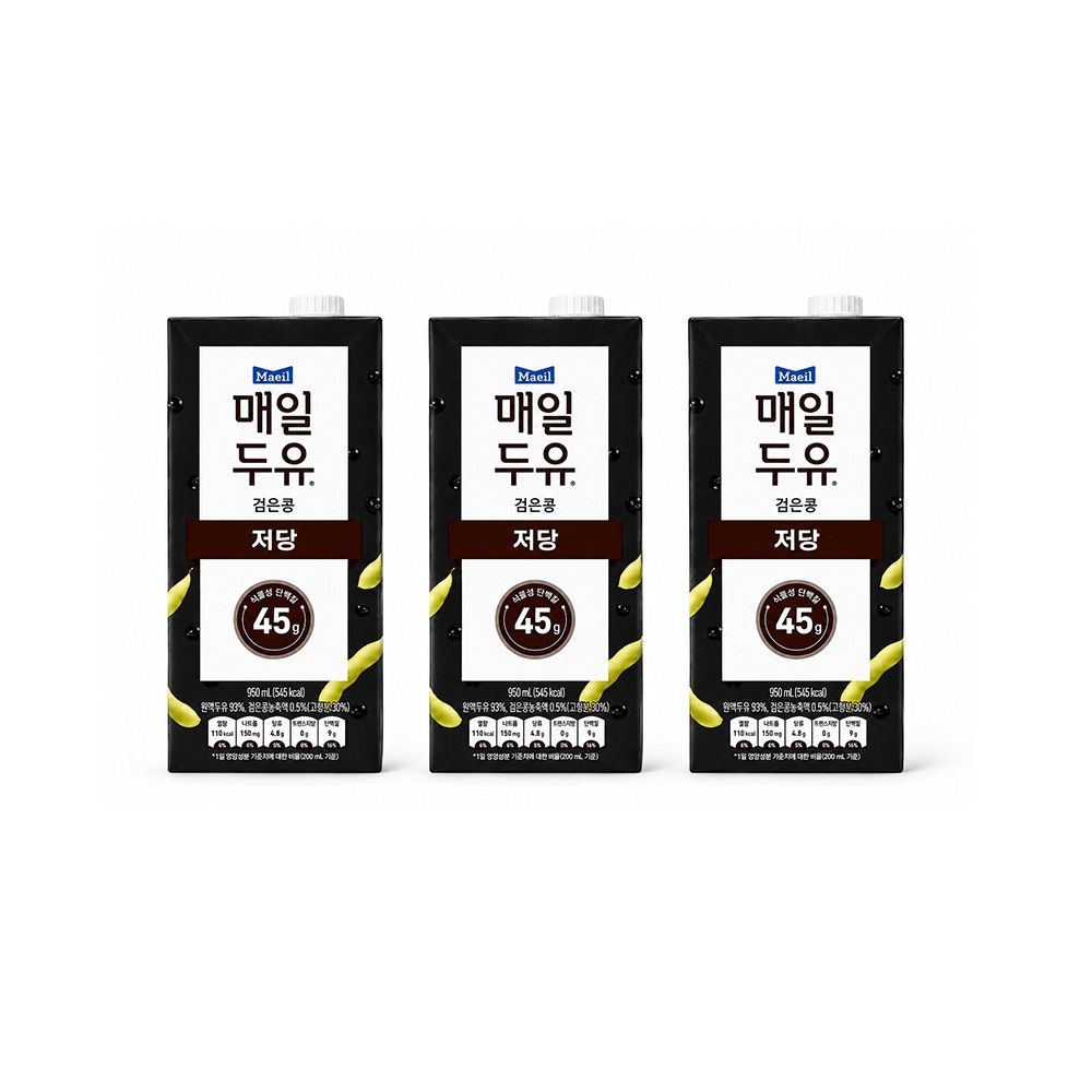 매일유업 매일두유 검은콩 저당 두유 950ml 3팩 이중포장