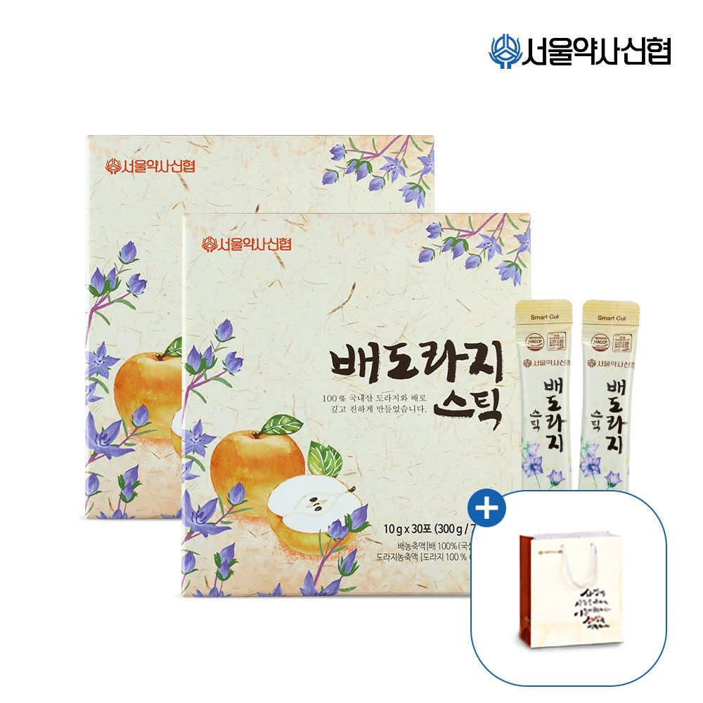 서울약사신협 [본사] 배도라지 스틱 10g 30포 2세트 (+쇼핑백 2장)