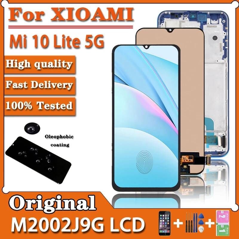 UnKnown [해외] 스마트폰 액정 교체 부품 6.57 오리지널 Xiaomi Mi 10 Lite 5G LCD 디스플레이 터치 스크린 디지타이저 어셈블리 Mi10Lite M2