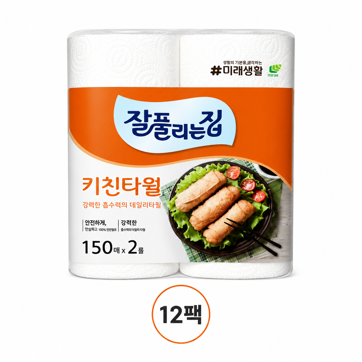 잘풀리는집 잘풀리는 집 키친타올 150매 2롤 12팩(총 24롤)