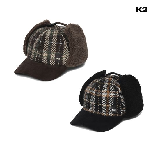 [롯데백화점] K2 KUW26C57 남여공용 귀달이 캡 모직 체크 TRAPPER LE1222357864