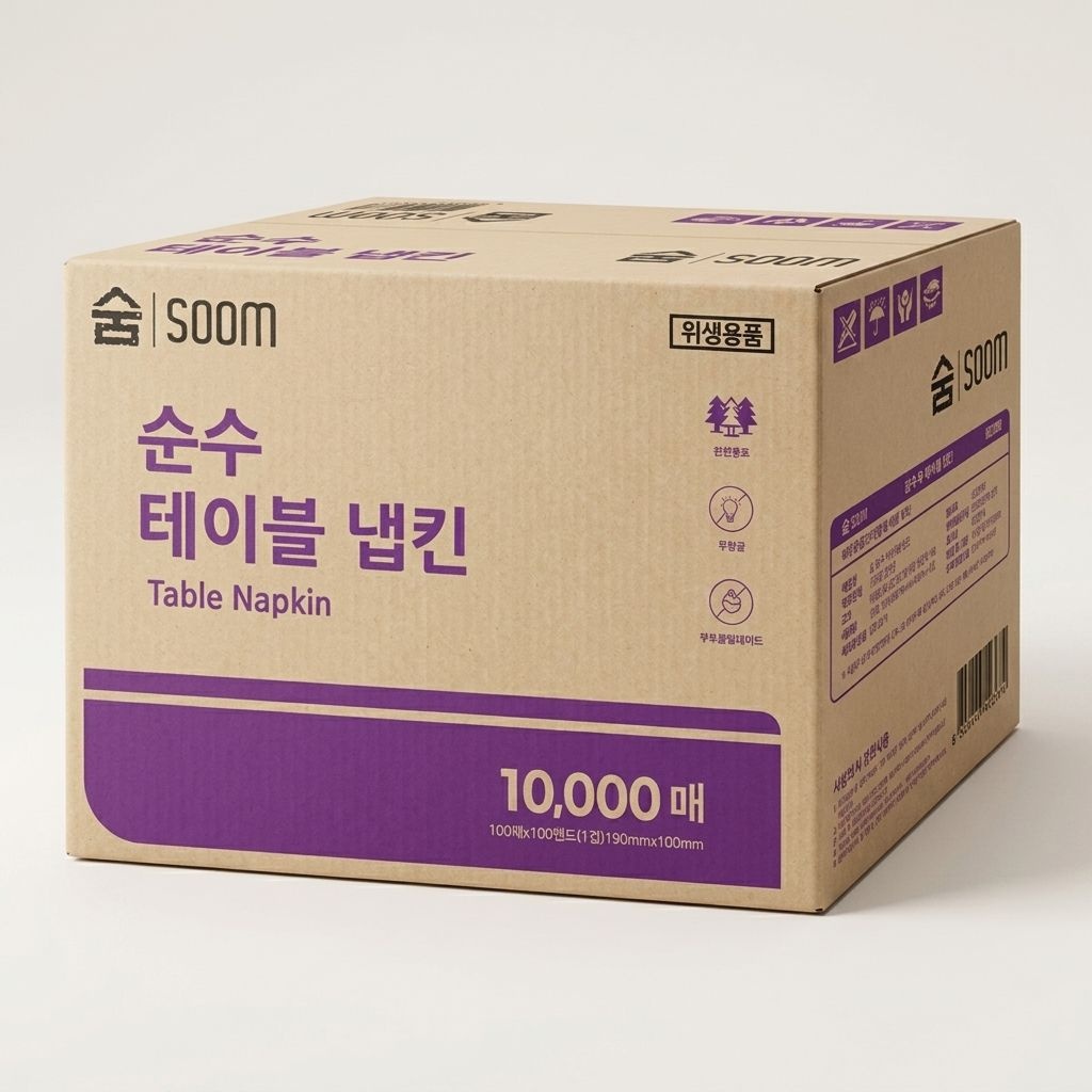 순수 테이블 무형광 천연펄프 냅킨 1겹 10000매