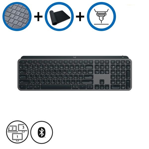 키스킨+장패드+각인서비스 로지텍 MX Keys S 무선 블루투스 키보드 그래파이트