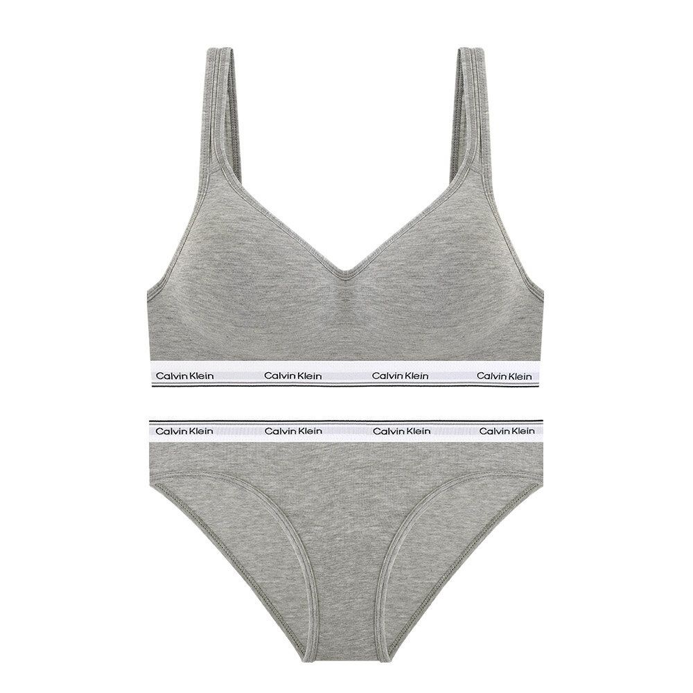 캘빈클라인 언더웨어 CK 여성 코튼 패디드 브라렛+팬티 세트 QP3271O+QP3276O GREY 72U800 27C930