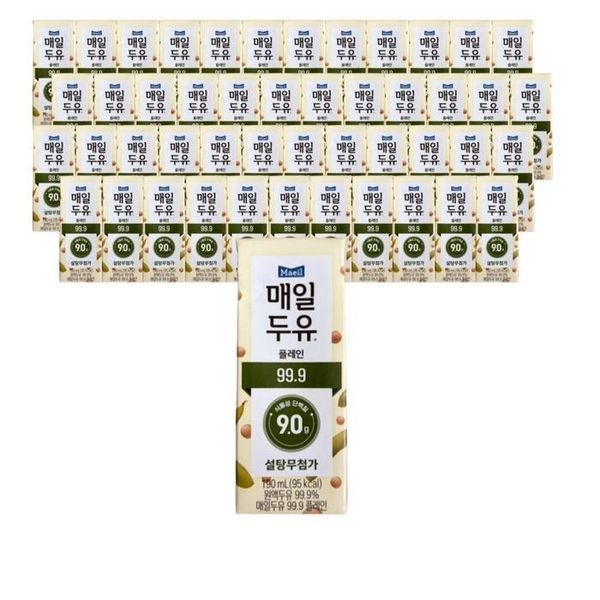 셀러허브 식품 sellerhub [하프클럽]매일두유 플레인 99.9 설탕무첨가 190ml x 48팩