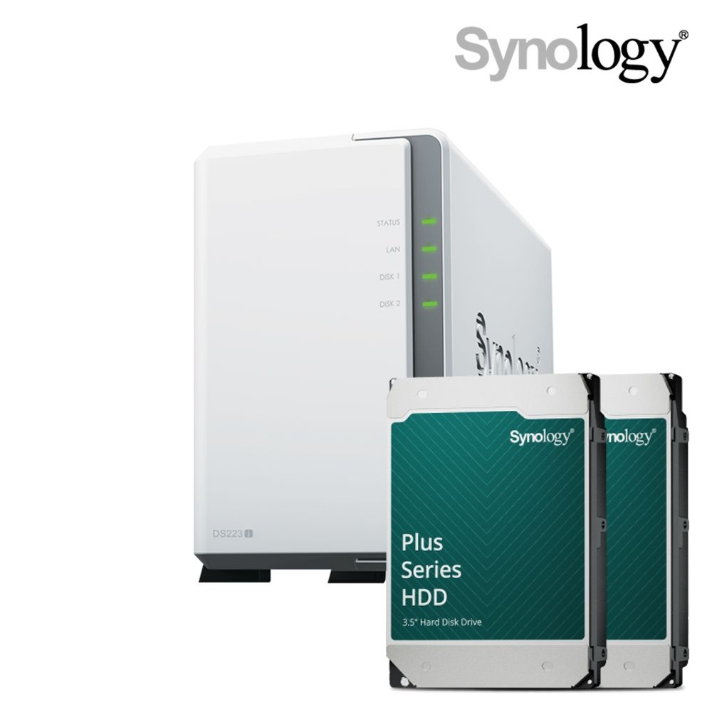 시놀로지 시놀로지 DS223j NAS 2베이 40TB [20TBx2] HDD HAT3320포함
