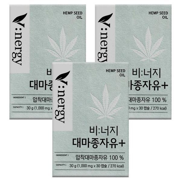 [하프클럽]알피바이오 비너지 대마종자유 플러스 1000mg x 30캡슐 3박스 -SDL-