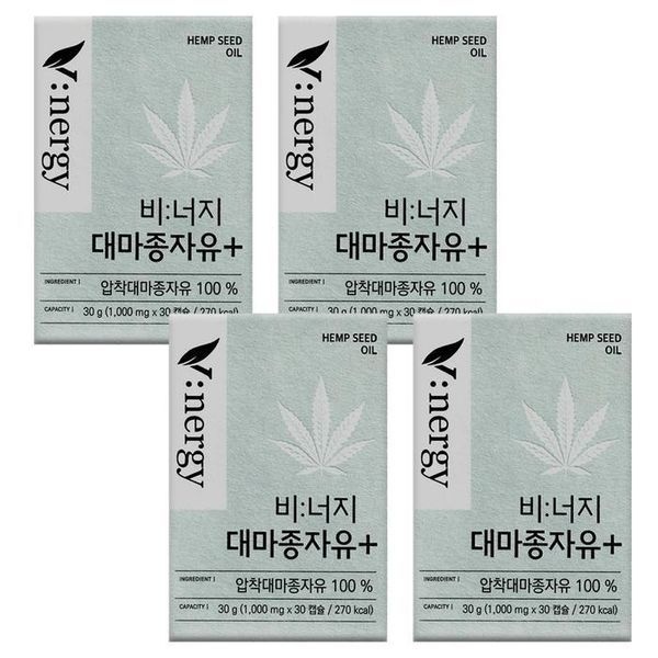 [하프클럽]알피바이오 비너지 대마종자유 플러스 1000mg x 30캡슐 4박스 -SDL-
