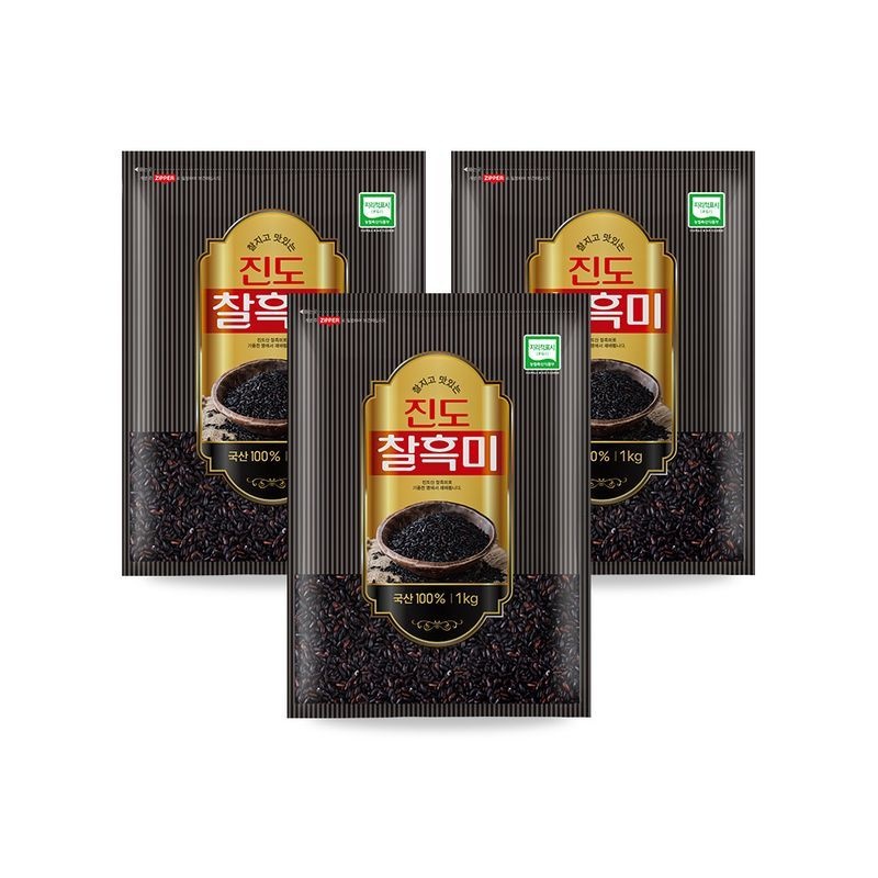 국산 진도 찰흑미 1kg x 3봉