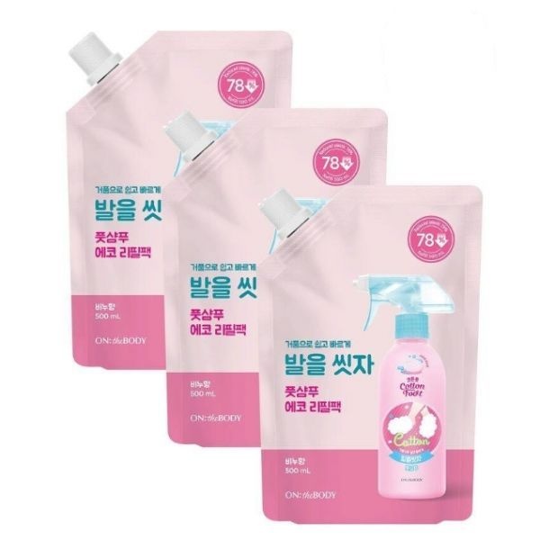 ONTHEBODY 발을씻자 풋샴푸 비누향 리필 500ml x 3개 4127531