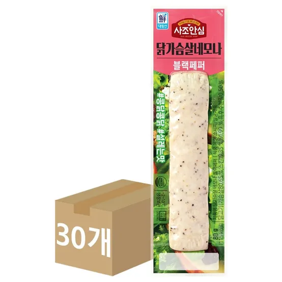 대림 사조안심 닭가슴살 네모나 블랙페퍼 80g 30개