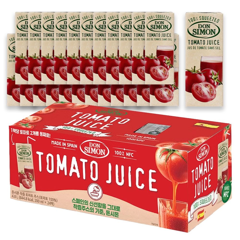 돈시몬 토마토 100% 착즙주스 200ml X 24개 made in spain
