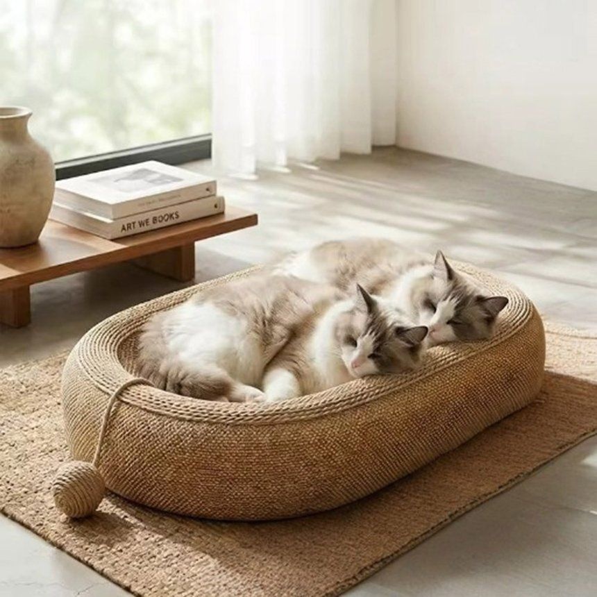 원디자인 고양이 타원형 스크래쳐 매트 60*40 고양이쿠션 고양이매트 고양이침대