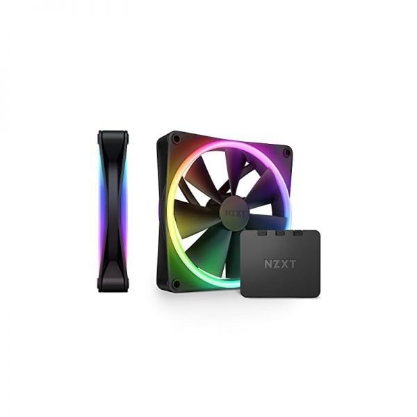NZXT [해외] NZXT F120 RGB 듀오 120mm 양면 팬 20개의 개별 주소 지정 가능 LED 균형 잡힌 공기 흐름 정압 유체 동압 베어링 PWM 제어