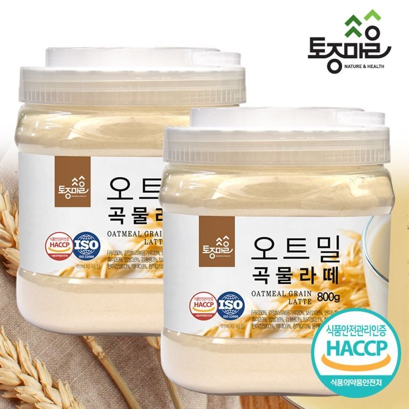 토종마을 HACCP인증 국산 오트밀 곡물라떼 800g X 2개