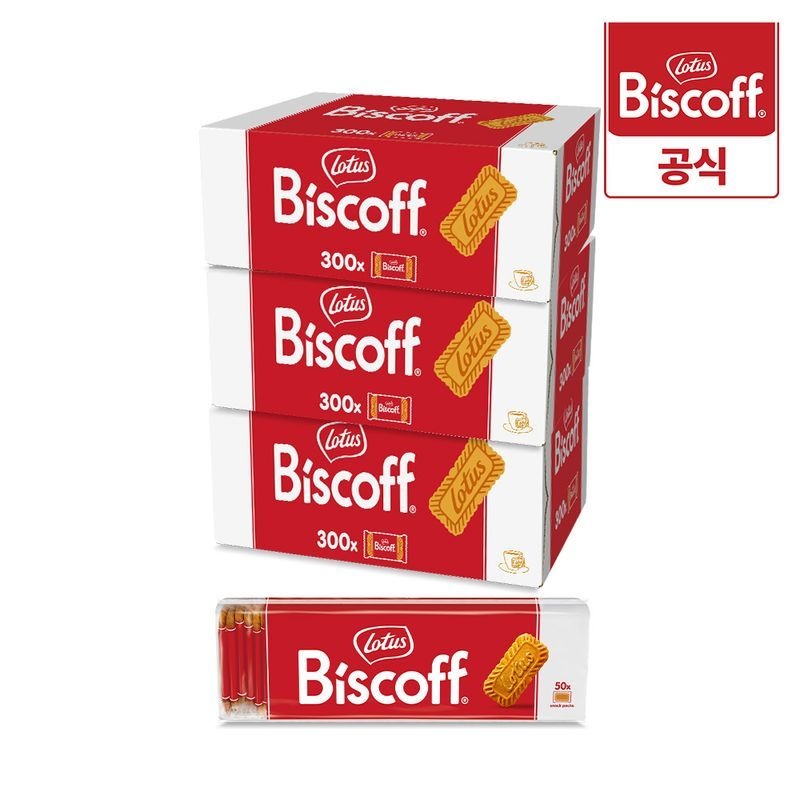 로투스 비스코프 싱글팩 50x1P 312.5g x 18개 / 개별포장 커피과자 커피쿠키 비스켓