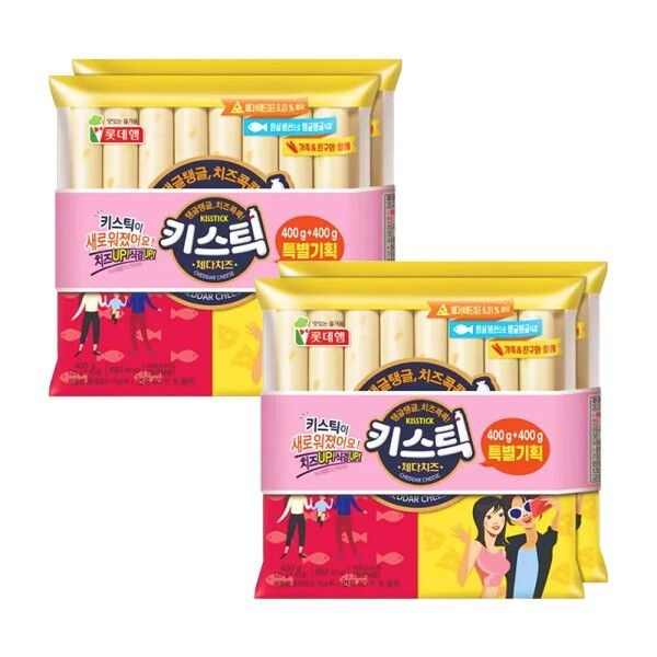 롯데웰푸드 [롯데푸드] 키스틱  체다치즈 400g+400gx2개