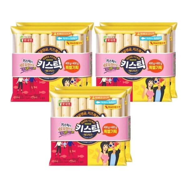 롯데웰푸드 [롯데푸드] 키스틱  체다치즈 400g+400gx3개