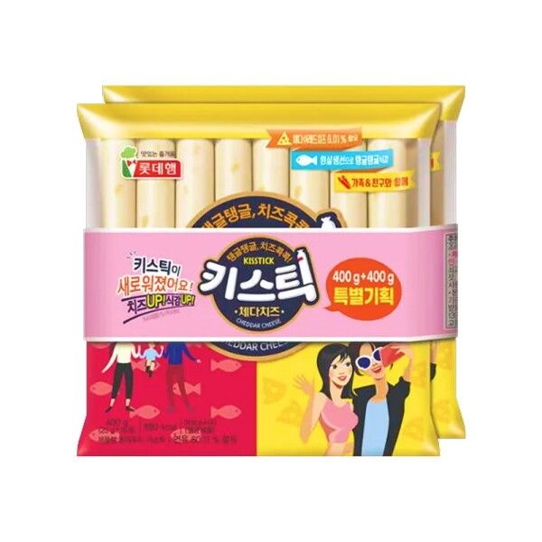 롯데웰푸드 [롯데푸드] 키스틱  체다치즈 400g+400g