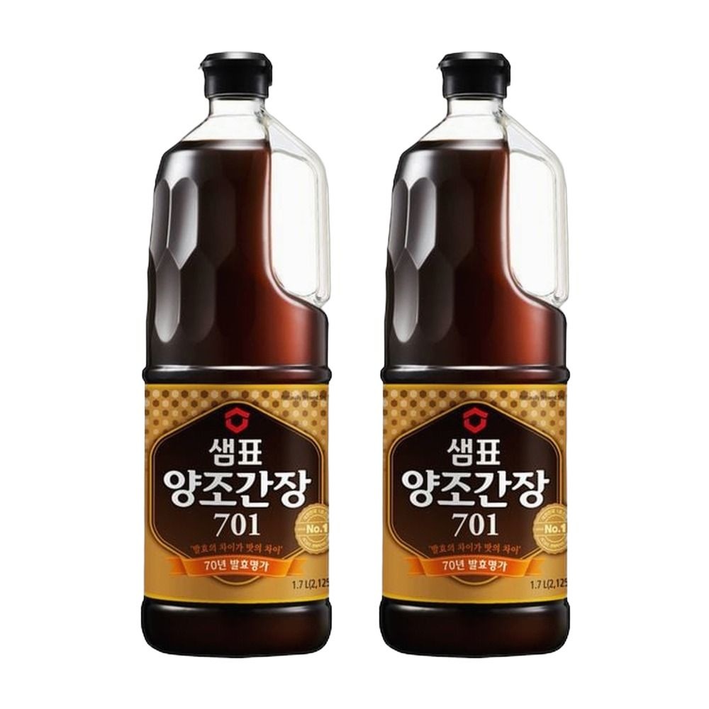 샘표 집밥양념 가정용 기초양념 감칠맛 소스 한식 간장 양조간장 701 1.7L 2개