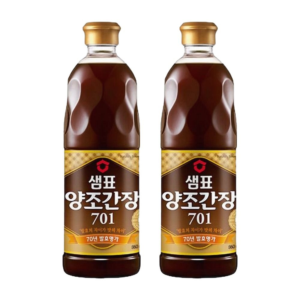 샘표 업소용 장담그기 한식 전통 만능 옛날 숙성 간장 양조간장 701 860ml 2개